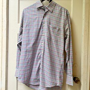 Peter Millar Plaid Shirt Size M Preppy Business Golf Business Office Corporate